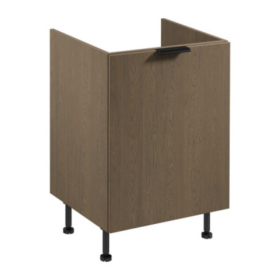 Työpöydän alle asennettava roskakaappi puuastian kanssa