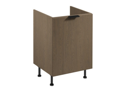 Työpöydän alle asennettava roskakaappi puuastian kanssa