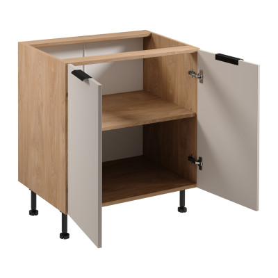 Liikkuva keittiöpöytä työpinnan alla kahdella ovella