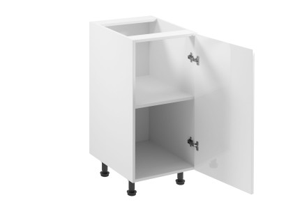 Kiiltävä valkoinen liikkuva keittiökaappi