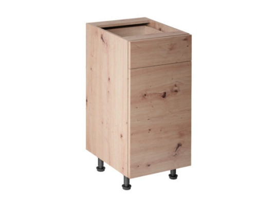 Kaapilla ja hyllyillä varustettu keittiökaluste