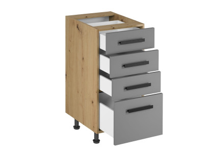 Itsenäinen keittiökaappi laatikoilla