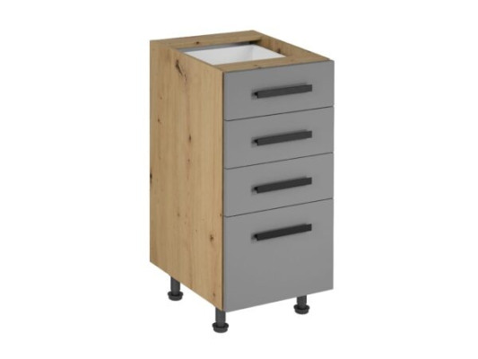 Itsenäinen keittiökaappi laatikoilla