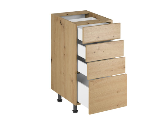 Komero alhaalla ja edessä keittiöön