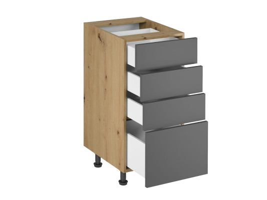 Liikkuva keittiö, jossa laatikoita