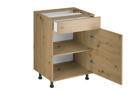 Liikkuva keittiö, jossa on laatikko ja alatasot