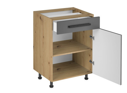 Monipuolinen mobiilipöytä laatikolla ja hyllyillä