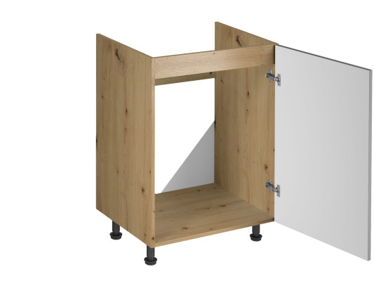 Harmaa liikkuva kaappi pesualtaan alla