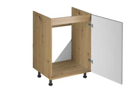 Harmaa liikkuva kaappi pesualtaan alla