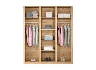 Moderni tekstiilikaappi kahdella vaateripustimella