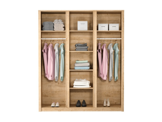 Kangasvaatekaappi kahdella vaateripustimella