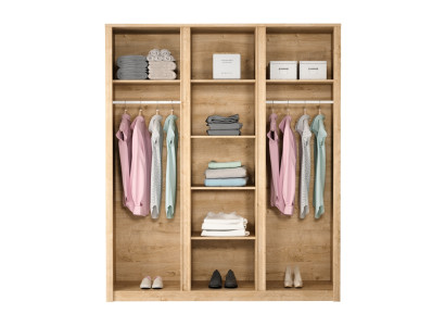 Kangasvaatekaappi kahdella vaateripustimella