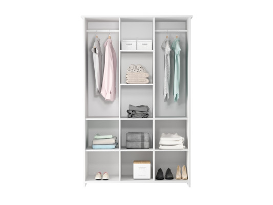 Kangasvaatekaappi, jossa 2 tukevat vaatetankoa