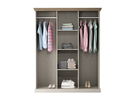 Monikäyttöinen tekstiilikaappi peilillä ja 2 vaateripustimella