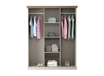 Monikäyttöinen tekstiilikaappi peilillä ja 2 vaateripustimella