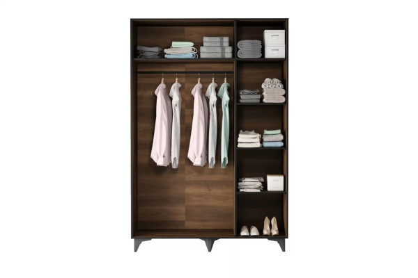 Tekstiilikaappi vaatepuulla makuuhuoneeseen