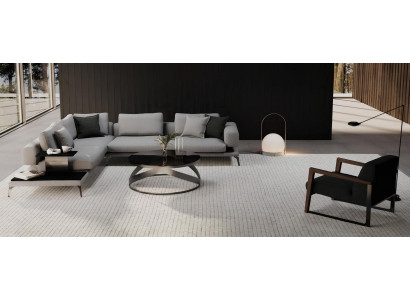 Kulmasohva Comfort-tuolilla ja toiminnallisuudella - yksityiskohdissa