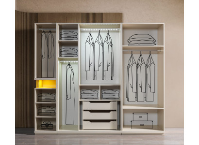 Moderni 251 cm vaatekaappi makuuhuoneeseen