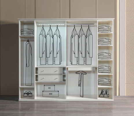 Moderni ylellinen lasikaappi, 234 cm