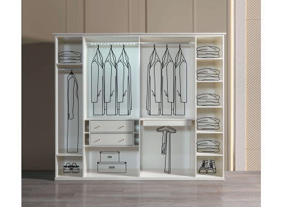 Moderni ylellinen lasikaappi, 234 cm