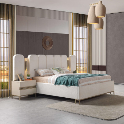 Verhoiltu sänky Nyt makuuhuoneeseen, 2 yöpöydän kanssa, 3 osan setti