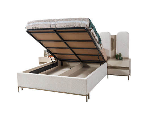 Verhoiltu sänky Nyt makuuhuoneeseen, 2 yöpöydän kanssa, 3 osan setti