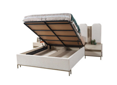 Verhoiltu sänky Nyt makuuhuoneeseen, 2 yöpöydän kanssa, 3 osan setti