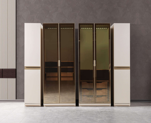 Moderni mattalasi kulmakaappi suurella suunnittelulla