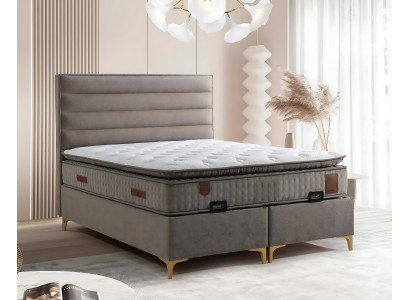 Beige puusänky patjalla – Tyylikäs huonekalu makuuhuoneeseen