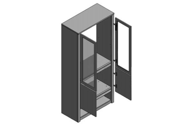 Buffet vitriini lasiovilla ja laatikolla