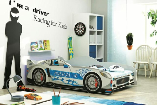 Lasten poliisiauto sänky