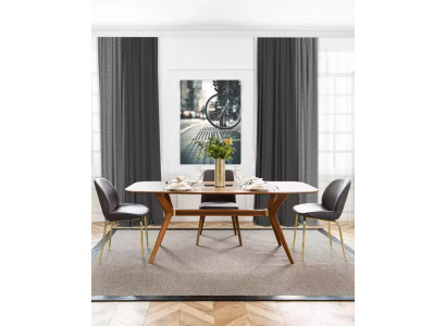 Italiailainen tyylinen ruokailupöytä 4x tuolia puu pöytä ruokailuryhmä moderni design 5-osainen