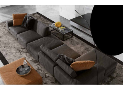 Luxus Kulmasohva L-muotoinen sohva Moderni olohuone Tekstiili pehmuste Design kulma Uusi
