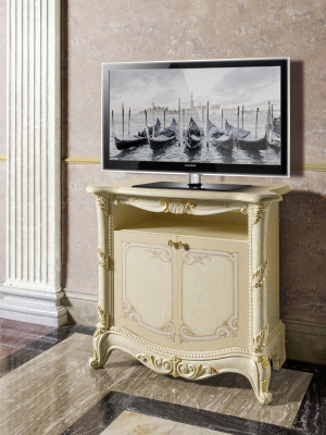 tv Sivupöytä rtv Olohuoneen designhylky Beige puinen hylly Alushylly Italia Uusi