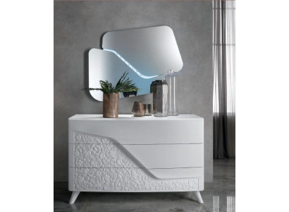 Luxus Set 2 kpl Lipasto Peili Lipastot Puinen Konsoli Moderni Design Valkoinen Uusi