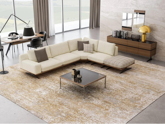 Olohuoneen luxus-sarja L-muotoinen kulmasohva Design Modern sohvapöytä