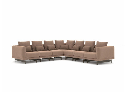 Luxus Kulmasohva L-muoto Tekstiilipäällysteinen Upholsterointisohva Uusi Sisustus Olohuone