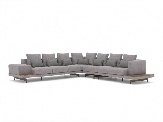 Grau Kulmasohva L-muotoinen Designer Tekstiili Huonekalut Istuinkaluste Olohuone Uusi