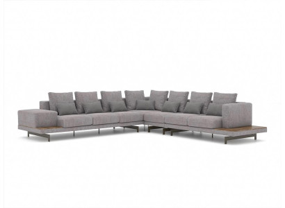 Grau Kulmasohva L-muotoinen Designer Tekstiili Huonekalut Istuinkaluste Olohuone Uusi
