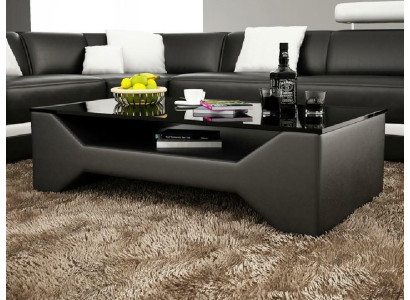 Sofapöytä Design pöytä Olohuone Lasi Nahka Sofa Sivupöytä Kahvi Sohvapöytä
