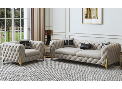 Sohvaryhmä Big Set 3+1 Istuva Nahka Kulmasohva Sohvaryhmä Design Sohvat
