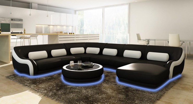 Luxus Design -sohva, pöytä, sivupöydät, olohuone, italialainen tyyli