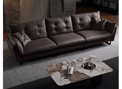 4-istuttava sofa, luksus keinonahka- sohva, suuret pehmusteet 260 cm, design-huonekalut