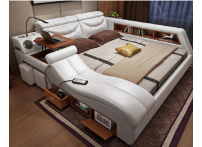 Suunnittelu Bett xxl Big Nahka Tyyny Sängyt Hotelli 180x200cm Monitoimi