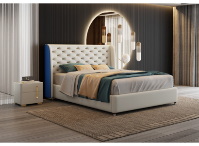 Bett Polster Design Luxus Kaksoishotellin Sängyt Nukkumishuone Nahka Moderni
