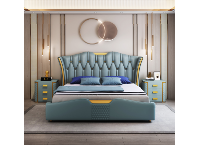 Vihreä makuuhuoneen sänky patjadesign kahden hengen hotellisängyt 180x200 cm