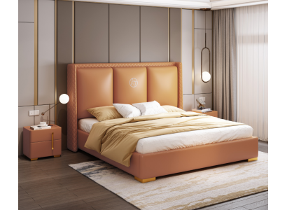 Bett Orange makuuhuoneen design huonekalut moderni luksus sängyt sänkyrunko