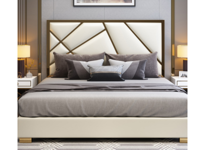 Bett Polster Design Luksus Kaksoishotellivuode Nukkumis Huone Sisustus Nahka Uusi