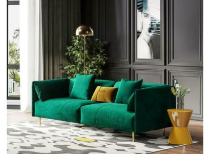Sohva 2-paikkainen Sametti Kaksipaikkainen Rentouttava Sametti Puu Klubisohva Designsohva Leposolkkari