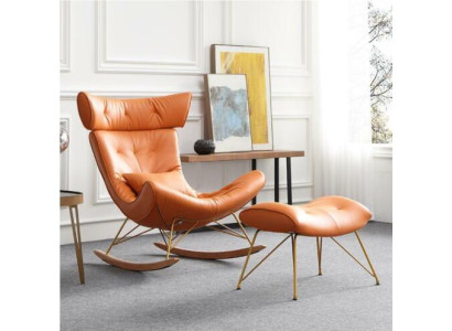 Sessel Metall Design Pehmustettu Lounge Club -tuoli Istuin Huone Keinu